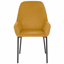 Set of 2 Dining Chairs LOVERNA Corduroy Mustard