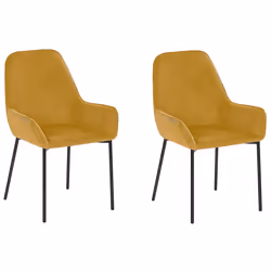 Set of 2 Dining Chairs LOVERNA Corduroy Mustard - Additional view 4