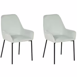 Set of 2 Dining Chairs LOVERNA Corduroy Mint Green