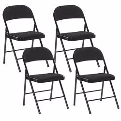 Set of 4 Folding Chairs SPARKS Black