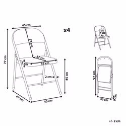 Set of 4 Folding Chairs SPARKS Black