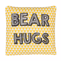Cotton Kids Cushion Print 40 x 40 cm Yellow RADZKOT