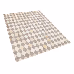 Cowhide Area Rug 140 x 200 cm Beige and Brown SESLICE