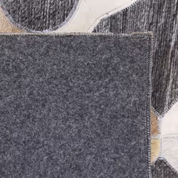 Cowhide Area Rug 140 x 200 cm Grey and Beige ROLUNAY