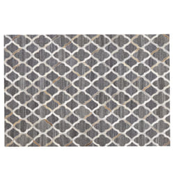 Cowhide Area Rug 160 x 230 cm Grey and Beige ROLUNAY