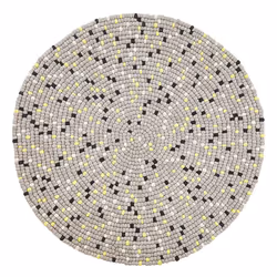 Round Felt Ball Area Rug 140 cm Light Grey PENEK