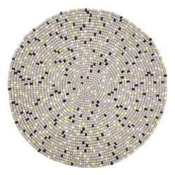 Round Felt Ball Area Rug 140 cm Light Grey PENEK
