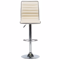 Set of 2 Bar Chairs LUCERNE Faux Leather Swivel Light Beige