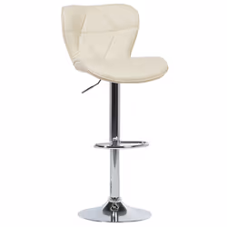 Set of 2 Bar Chairs VALETTA Faux Leather Swivel Light Beige