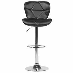 Set of 2 Bar Chairs VALETTA Faux Leather Swivel Black