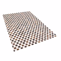 Cowhide Area Rug 140 x 200 cm Beige and Brown KAYABEY