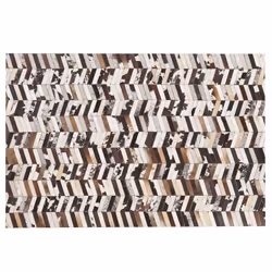 Cowhide Area Rug 140 x 200 cm Brown and White AKYELE