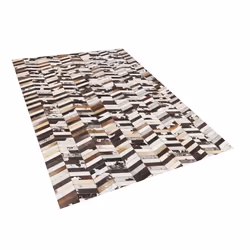 Cowhide Area Rug 140 x 200 cm Brown and White AKYELE