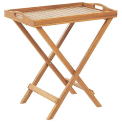 Garden Side Table JAVA Acacia Wood Light Brown Folding