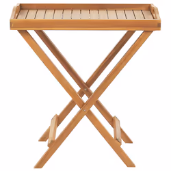 Garden Side Table JAVA Acacia Wood Light Brown Folding