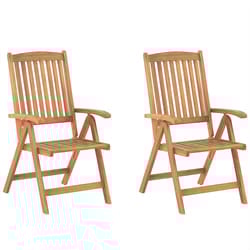 Set of 2 Garden Chairs JAVA Acacia Wood Light Brown