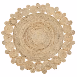 Round Jute Area Rug ø 120 cm Beige GOLGEN