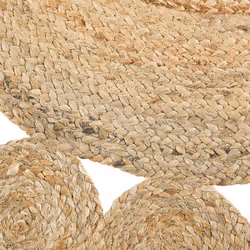 Round Jute Area Rug Ã¸ 120 cm Beige GOLGEN