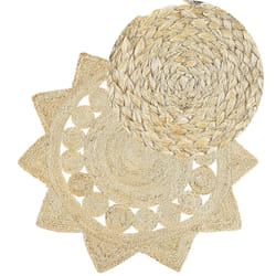 Round Jute Area Rug Ã¸ 120 cm Beige ARABAN