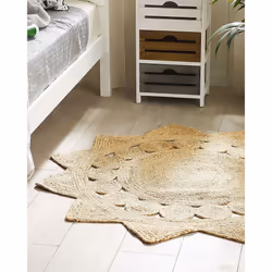 Round Jute Area Rug Ã¸ 120 cm Beige ARABAN