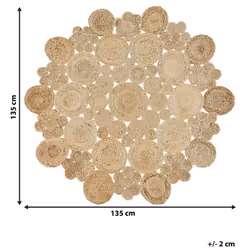 Round Jute Area Rug Ã¸ 135 cm Beige GERDEK - Additional view 5