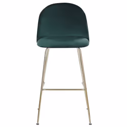 Set of 2 Bar Chairs ARCOLA Velvet Emerald Green - Additional view 4