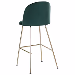 Set of 2 Bar Chairs ARCOLA Velvet Emerald Green - Additional view 5