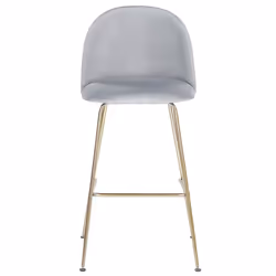 Set of 2 Bar Chairs ARCOLA Velvet Light Grey - Additional view 4