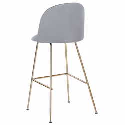 Set of 2 Bar Chairs ARCOLA Velvet Light Grey - Additional view 5