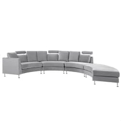 Curved Sofa ROTUNDE Velvet Light Grey 7 Seater