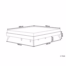 Bed without Headboard BERRIC 140 x 200 cm (EU Double) Dark Ash Wood