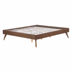 Bed without Headboard BERRIC 140 x 200 cm (EU Double) Dark Ash Wood