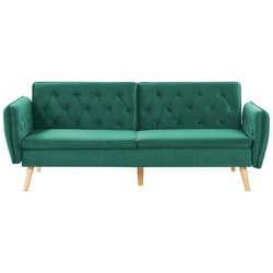 Sofa Bed BARDU Velvet Dark Green 2 Seater