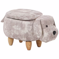 Storage Animal Stool DOGGY Velvet Beige