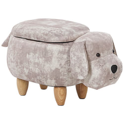 Storage Animal Stool DOGGY Velvet Beige