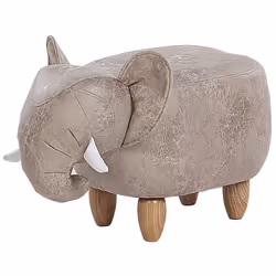 Storage Animal Stool JUMBO Faux Leather Grey - Additional view 4