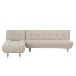 Modular Corner Sofa Bed ALSTEN Fabric Light Beige 4 Seater Right Hand