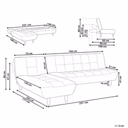 Modular Corner Sofa Bed ALSTEN Fabric Light Beige 4 Seater Right Hand