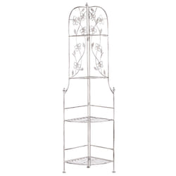 Corner Shelving Unit BIELLA Folding Metal White