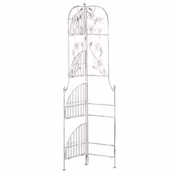 Corner Shelving Unit BIELLA Folding Metal White