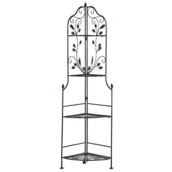 Corner Shelving Unit SIDERNO Folding Metal Black