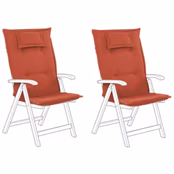 Set of 2 Outdoor Seat/Back Cushions Red TOSCANA/JAVA