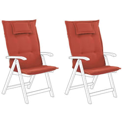 Set of 2 Outdoor Seat/Back Cushions Red TOSCANA/JAVA