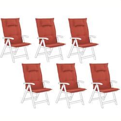 Set of 6 Back/Seat Cushions TOSCANA 50 x 70 cm Dark Red