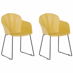 Set of 2 Dining Chairs SYLVA Yellow