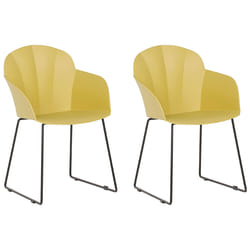 Set of 2 Dining Chairs SYLVA Yellow