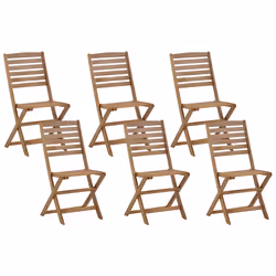 Set of 6 Garden Chairs TOLVE Acacia Wood Brown