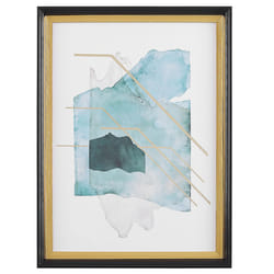 Framed Wall Print TOUBA Abstract Motif 30 x 40 cm Blue