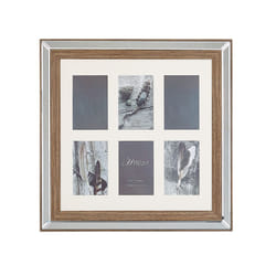 Mirrored Multi Frame for 6 Photos Dark Wood SINTA
