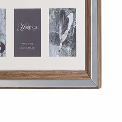 Mirrored Multi Frame for 6 Photos Dark Wood SINTA